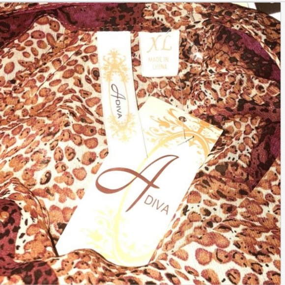 ADIVA Women's XL Sheer Layered Blouse Cami Inset - Picture 4 of 4